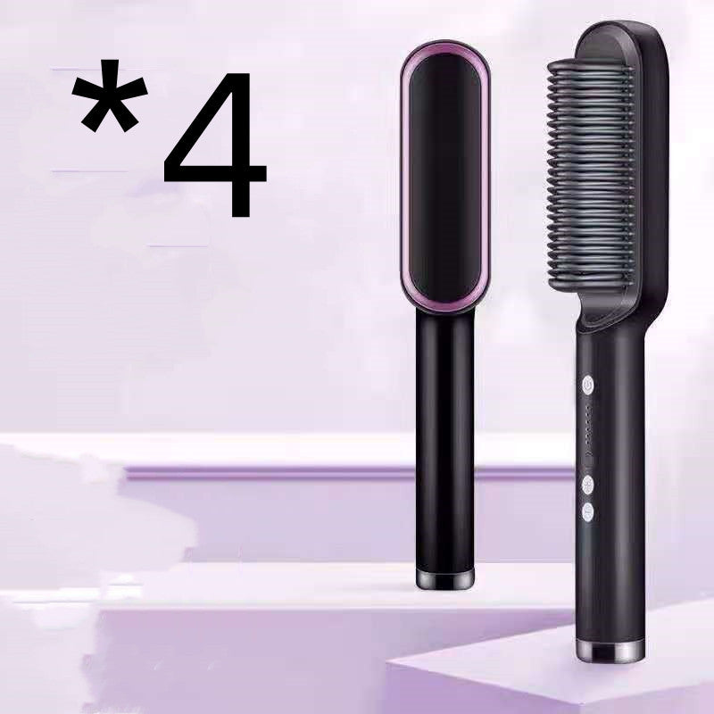 New 2 In 1 Hair Straightener Hot Comb Negative Ion Curling Tong Dual-purpose Hair Brush