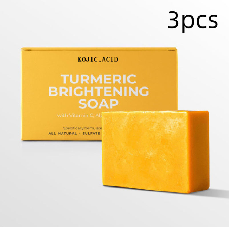 Turmeric Kojic Soap Turmeric Kojic Acid Soap Handmade Skin Products Natural Turmeric Soap Bar Skin Clean Dark Spot Remover Moist Bathing Facial Soap