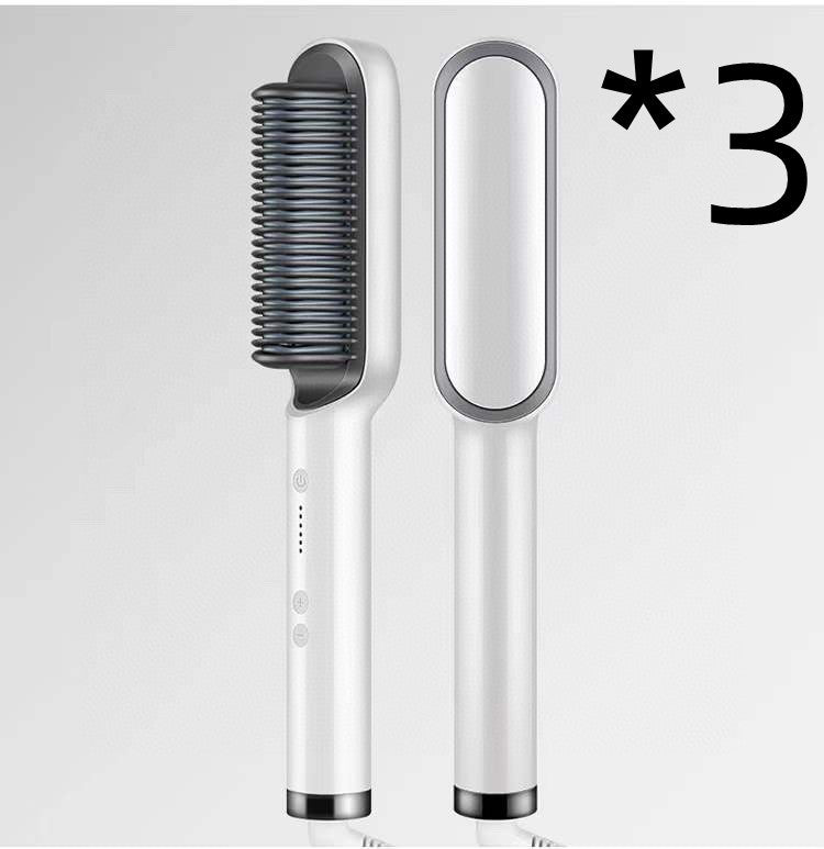 New 2 In 1 Hair Straightener Hot Comb Negative Ion Curling Tong Dual-purpose Hair Brush