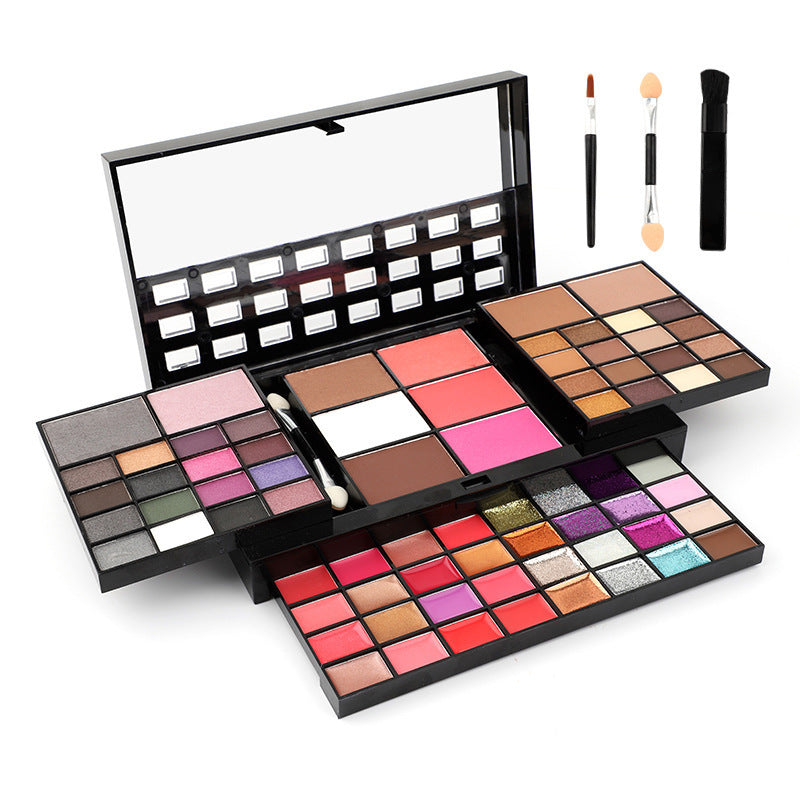 74 Colors Makeup Set Lip Gloss Blush Eyeshadow Highlight Combination Plate Makeup Set