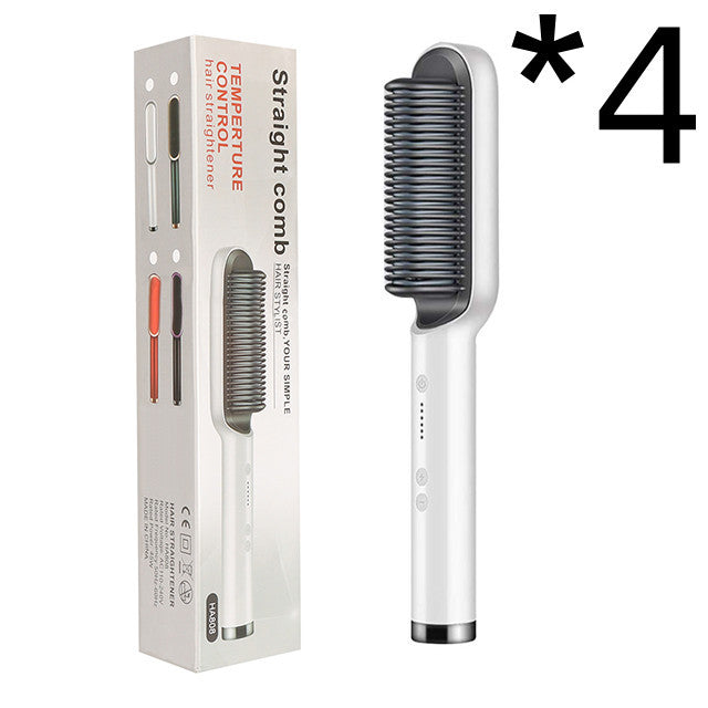 New 2 In 1 Hair Straightener Hot Comb Negative Ion Curling Tong Dual-purpose Hair Brush