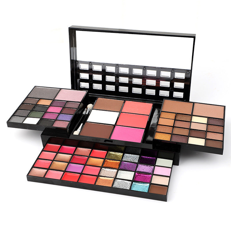 74 Colors Makeup Set Lip Gloss Blush Eyeshadow Highlight Combination Plate Makeup Set