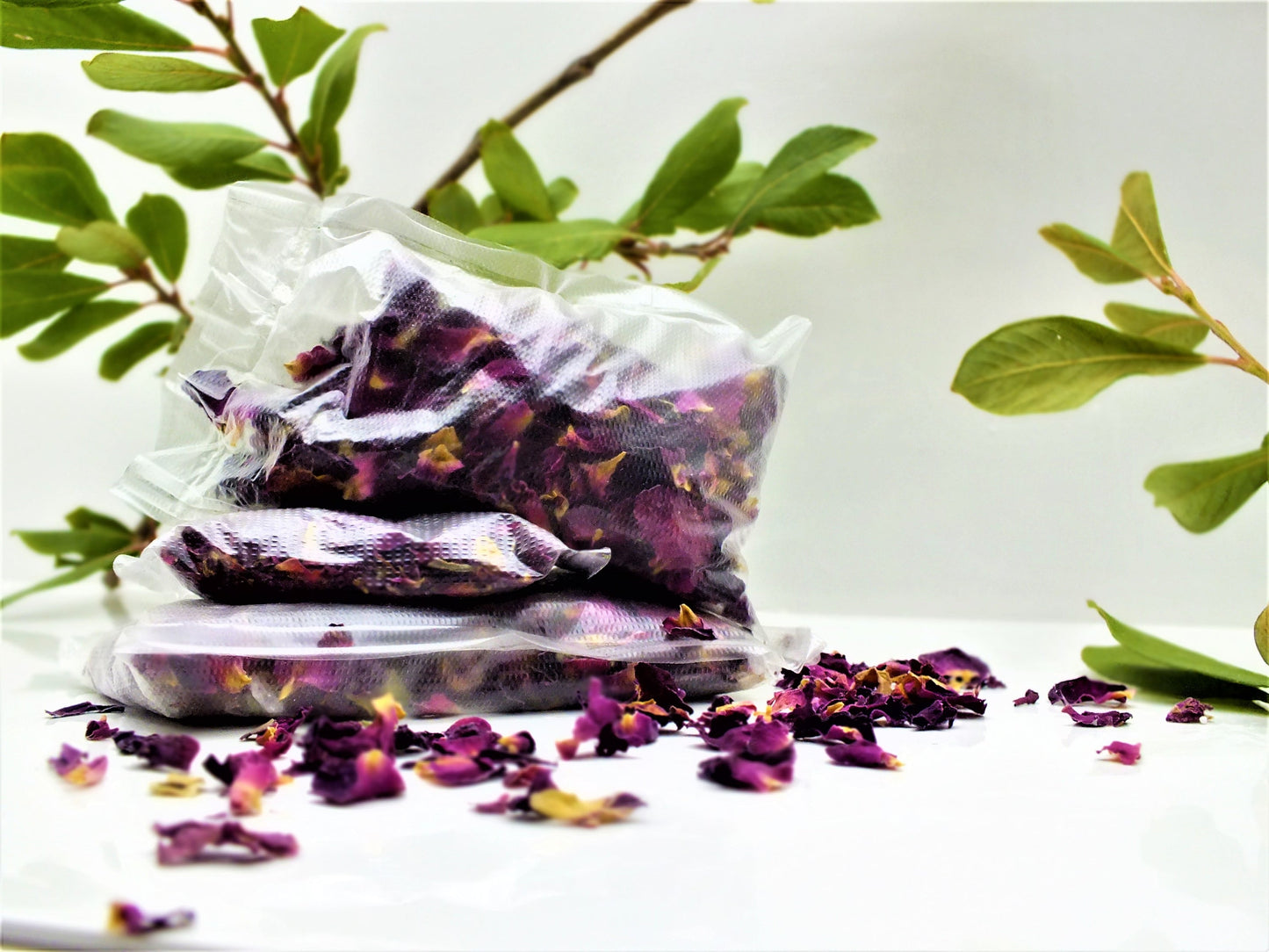Rose Bath confetti, Dissolvable botanical bath bags