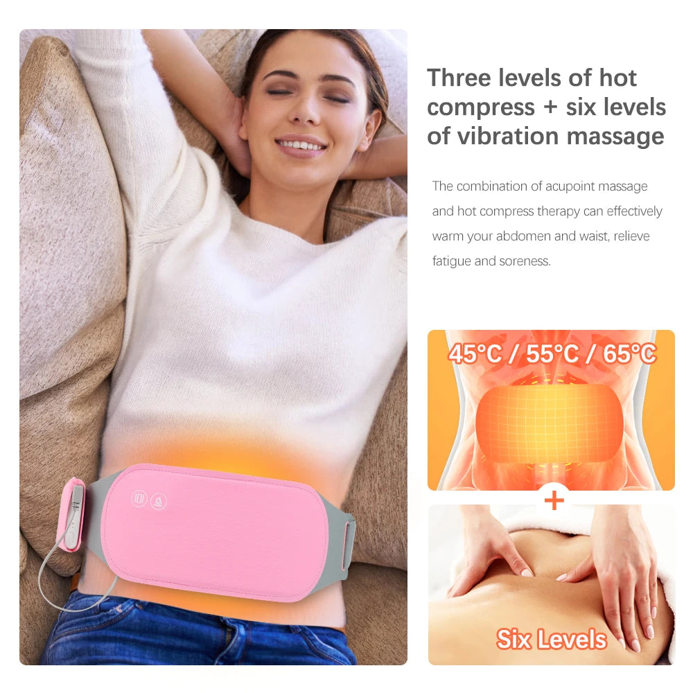 Electric Period Cramp Massager Vibrating Heating Belt