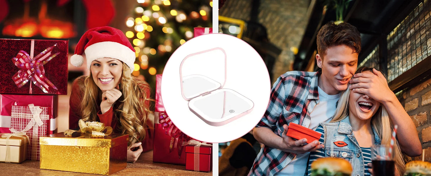 Mini Vanity Makeup Mirror with Lights