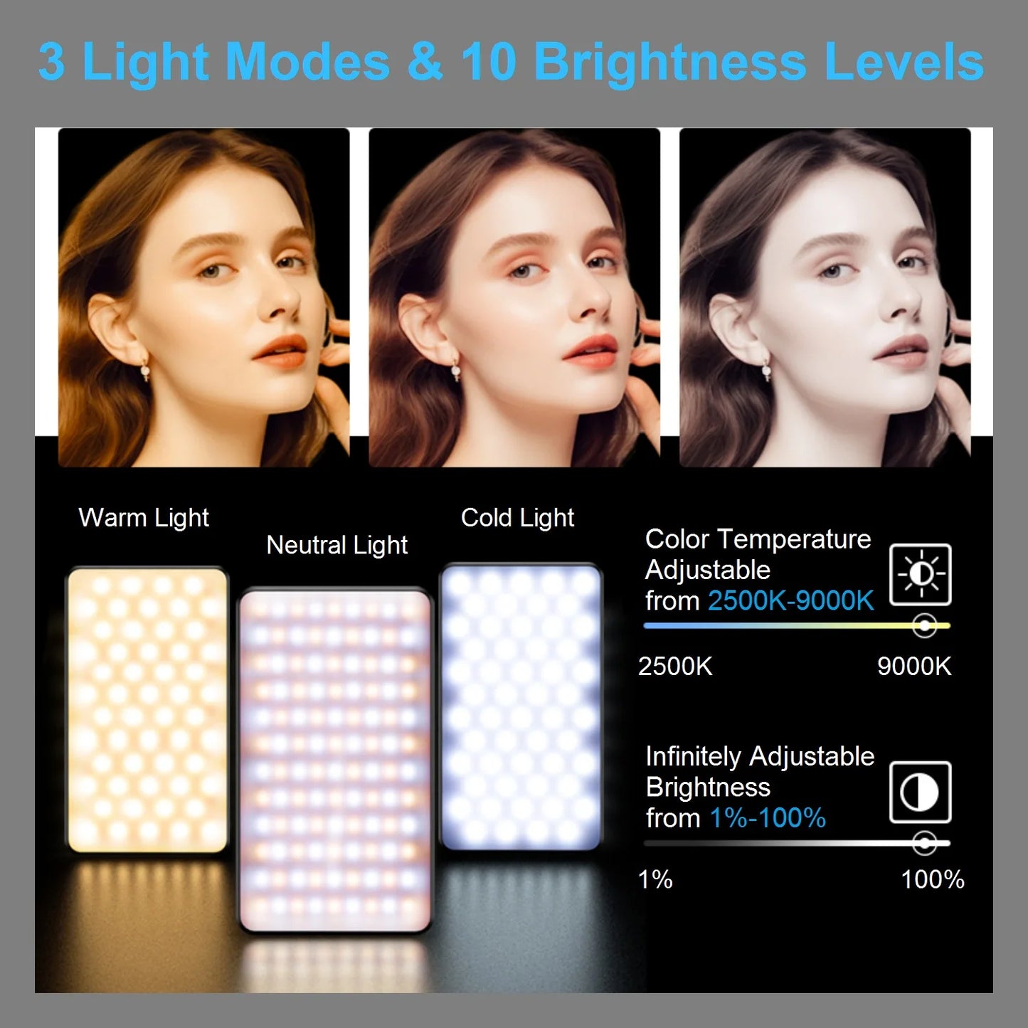 Magnetic Selfie Light for iPhone iPad Camera Laptop Vlog Tiktok Makeup
