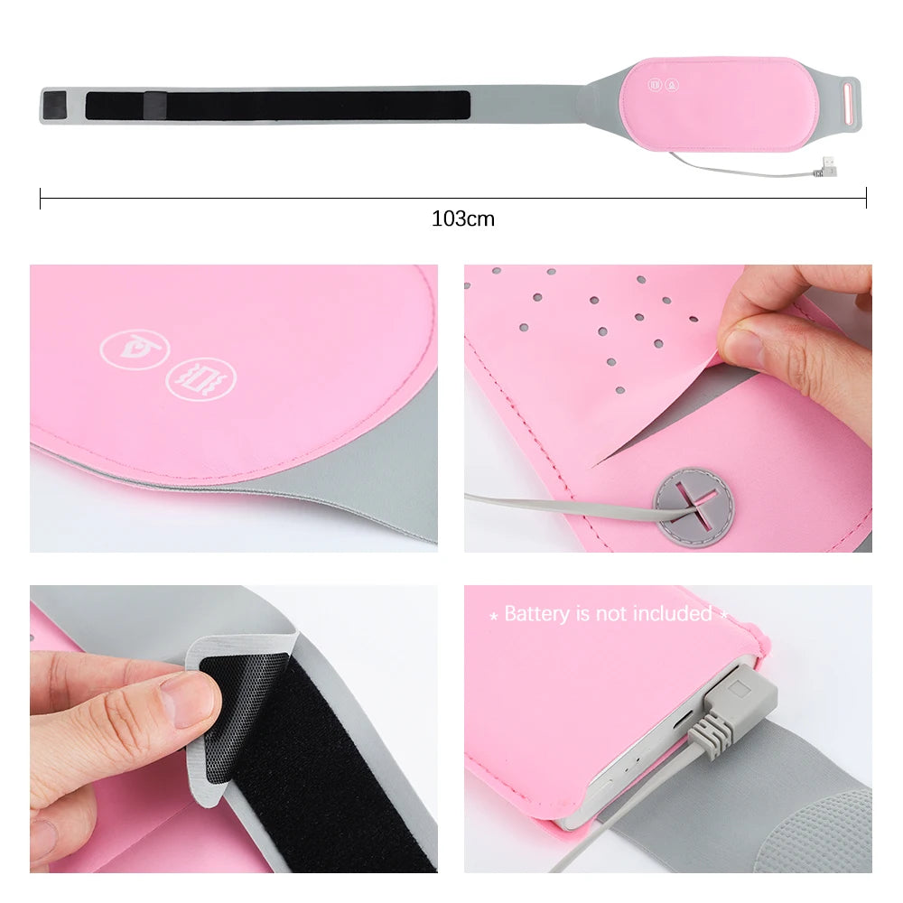 Electric Period Cramp Massager Vibrating Heating Belt