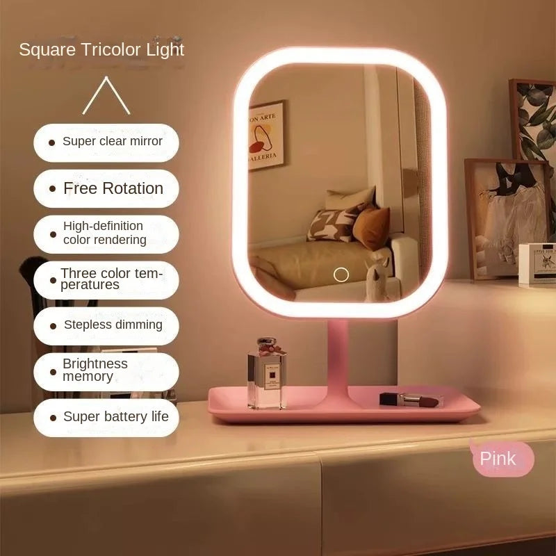 desktop illuminated makeup mirror