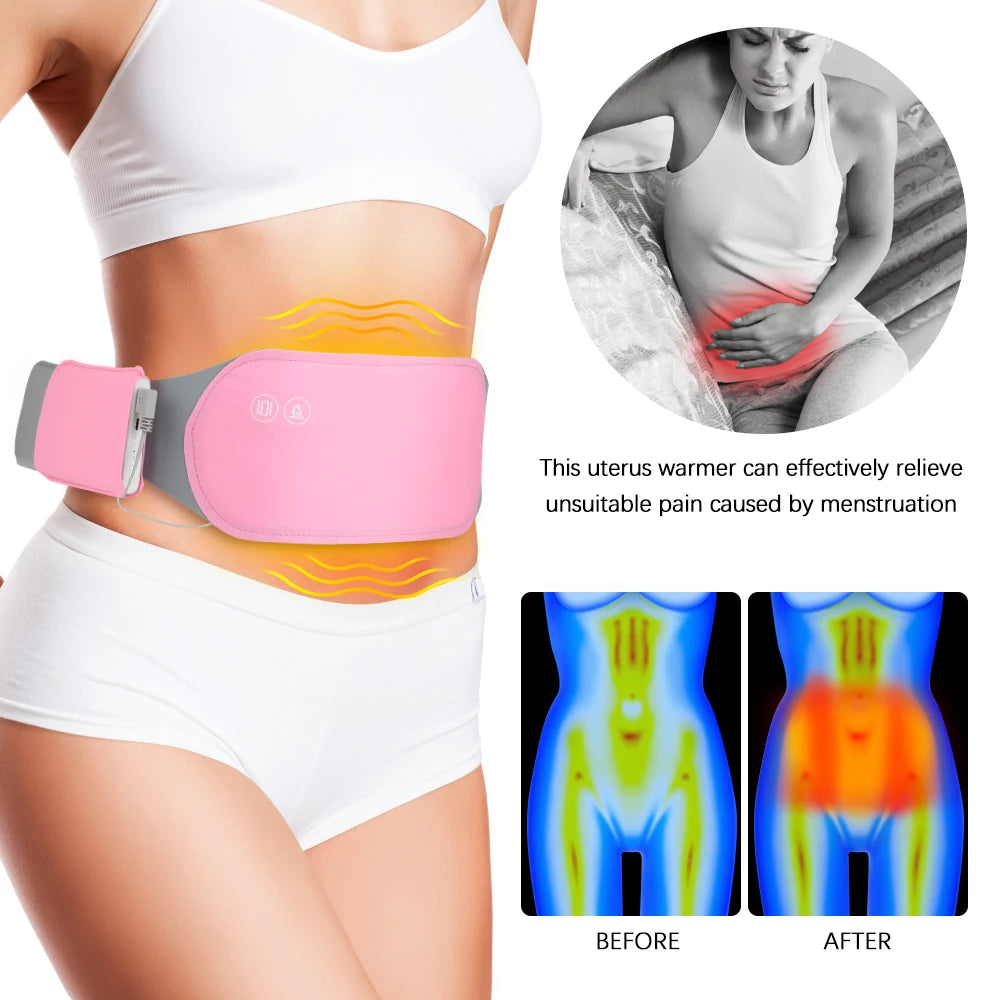 Electric Period Cramp Massager Vibrating Heating Belt