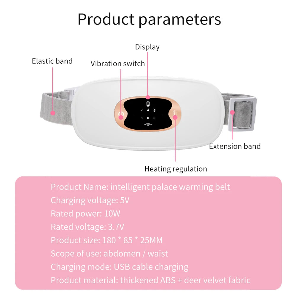 Electric Period Cramp Massager Vibrating Heating Belt