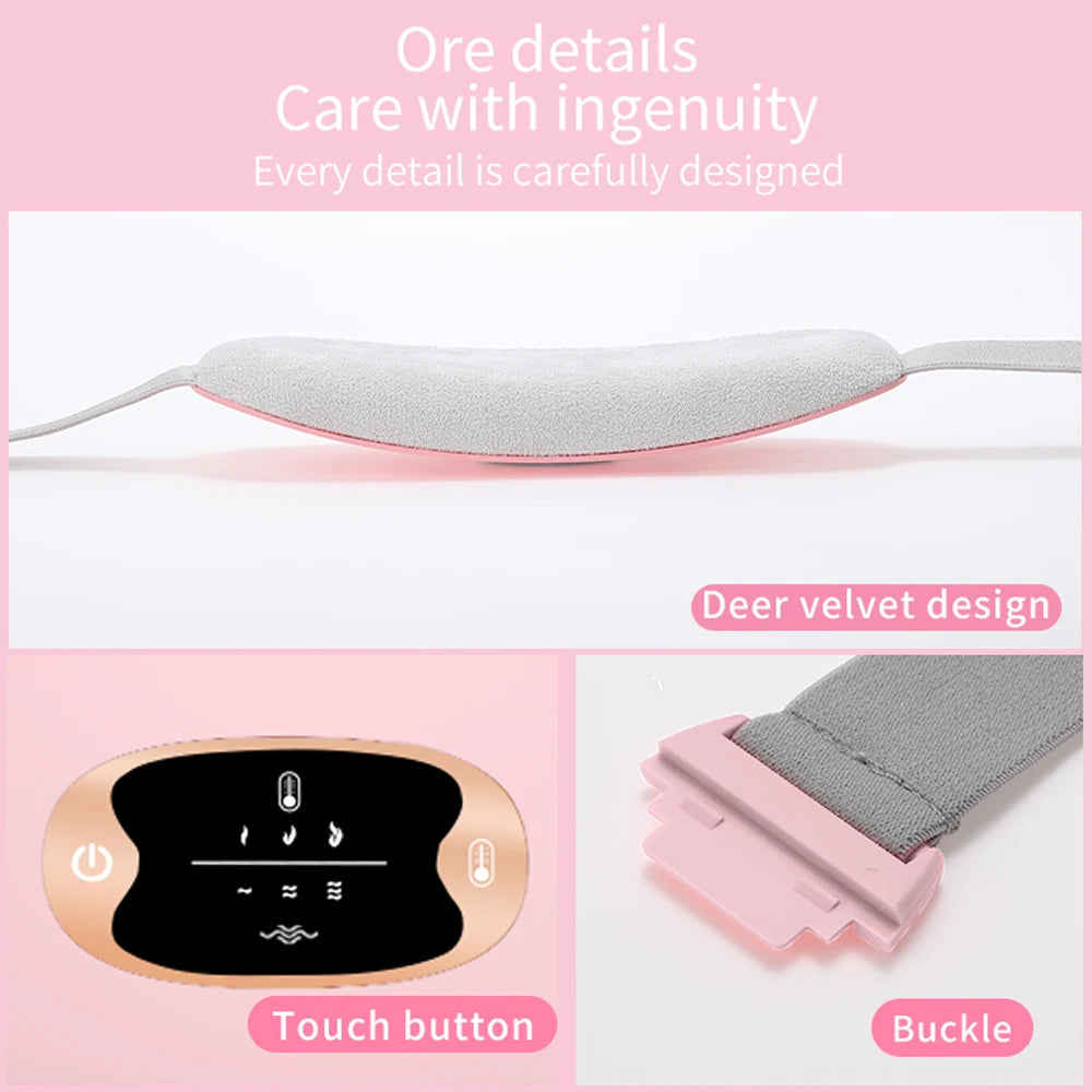 Electric Period Cramp Massager Vibrating Heating Belt
