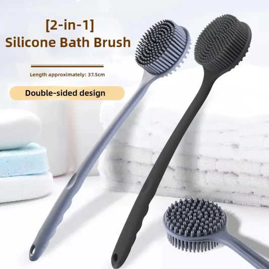 1pc Bath Soft Back Scrubber Brush Bath Shower Sponge for Scrubbing Brush with Handle Exfoliating Scrub Skin Massager Back Washer