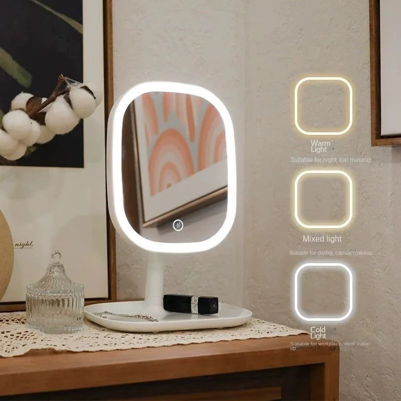 desktop illuminated makeup mirror