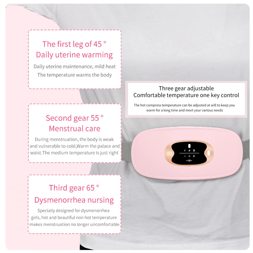 Electric Period Cramp Massager Vibrating Heating Belt