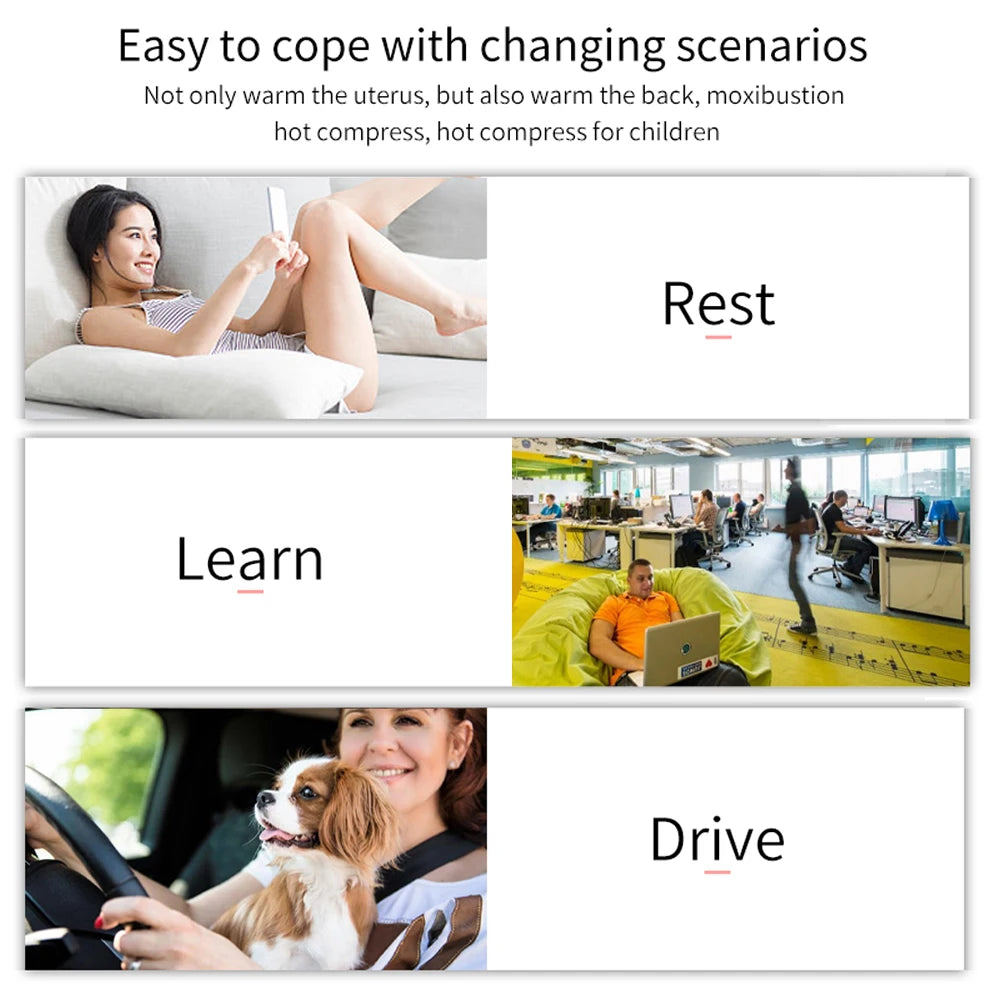 Electric Period Cramp Massager Vibrating Heating Belt