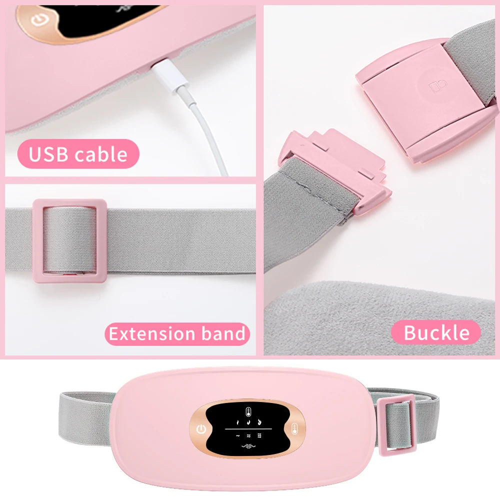 Electric Period Cramp Massager Vibrating Heating Belt
