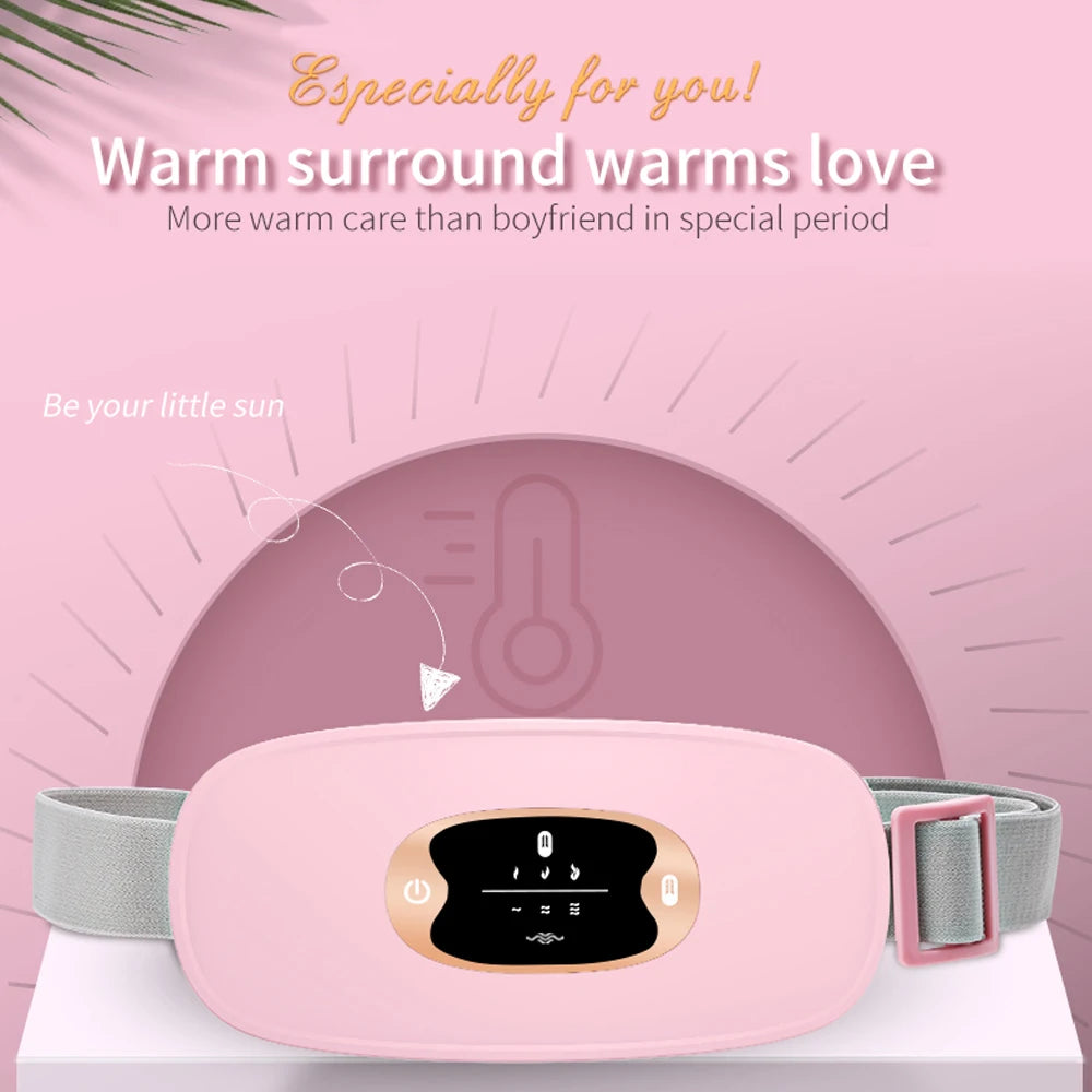 Electric Period Cramp Massager Vibrating Heating Belt