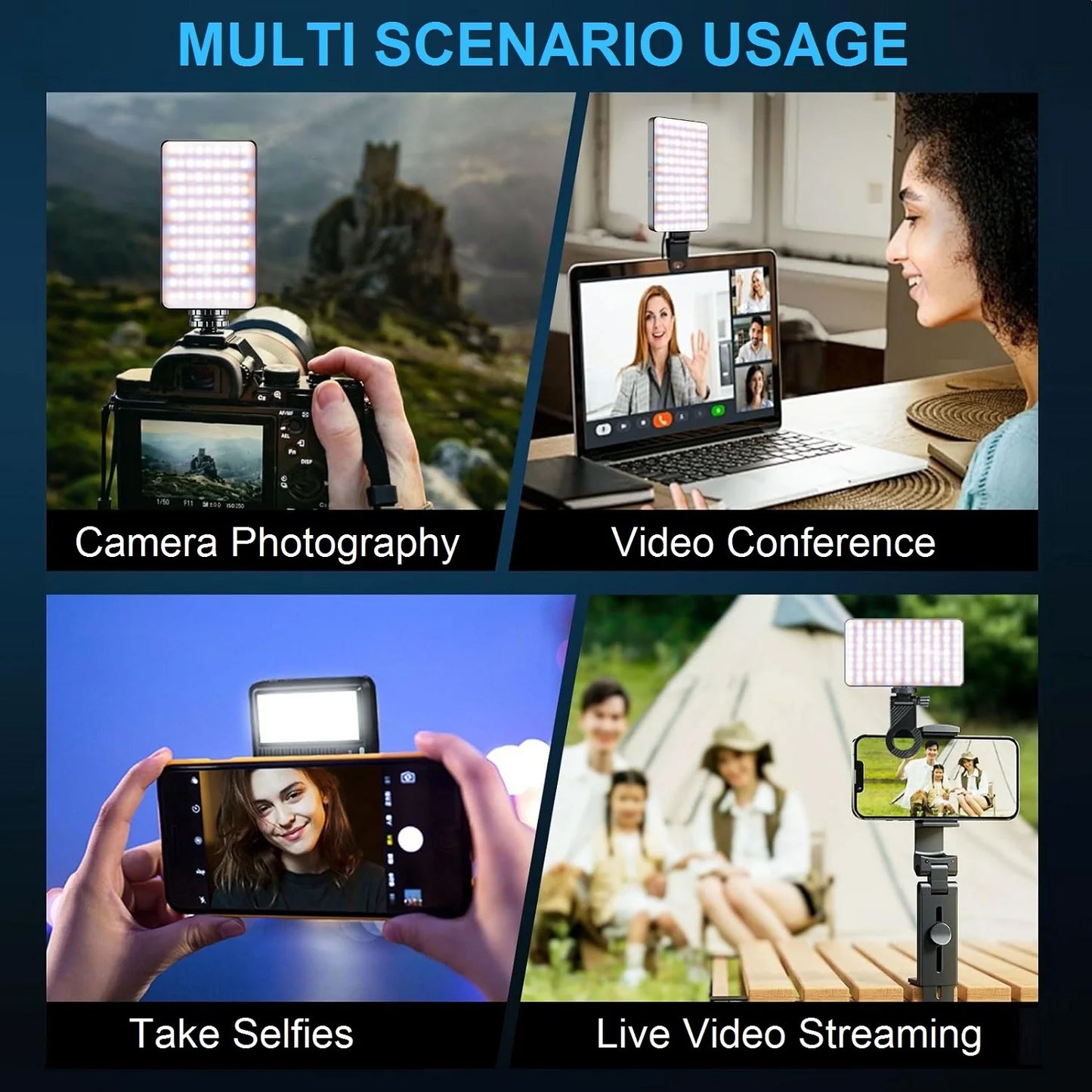 Magnetic Selfie Light for iPhone iPad Camera Laptop Vlog Tiktok Makeup