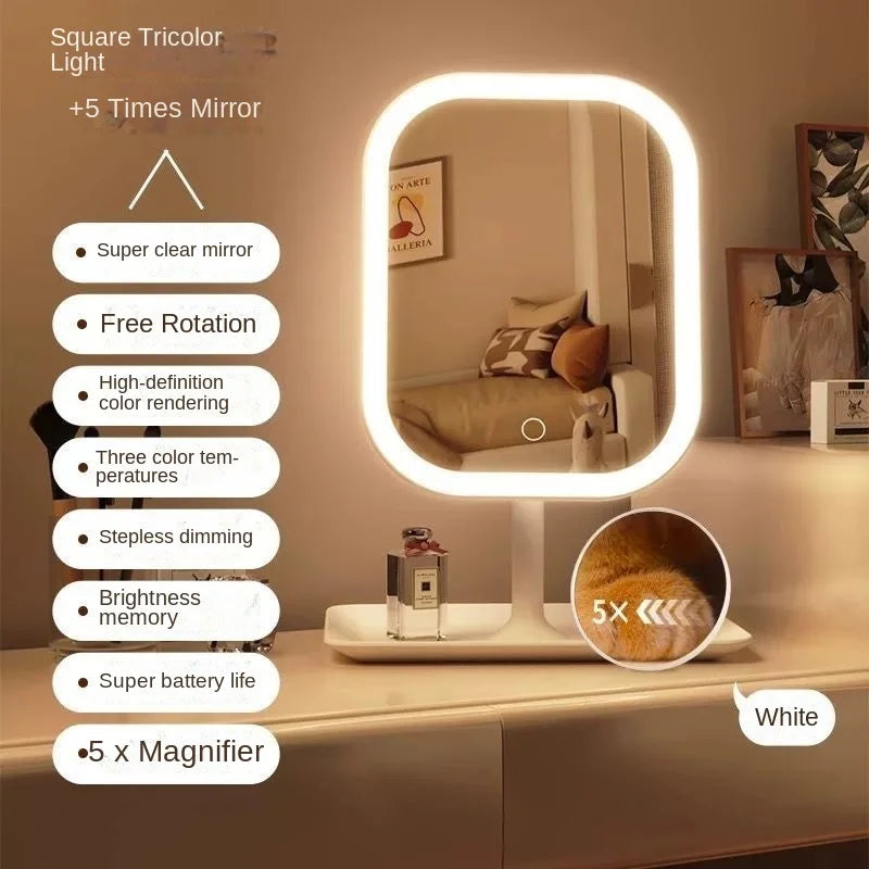 desktop illuminated makeup mirror