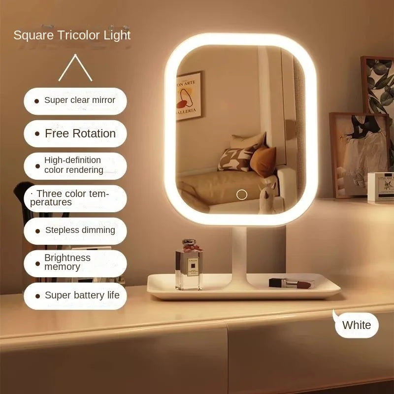 desktop illuminated makeup mirror
