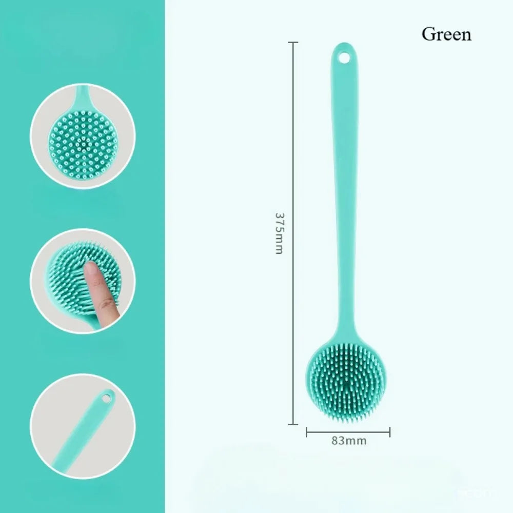 1pc Bath Soft Back Scrubber Brush Bath Shower Sponge for Scrubbing Brush with Handle Exfoliating Scrub Skin Massager Back Washer