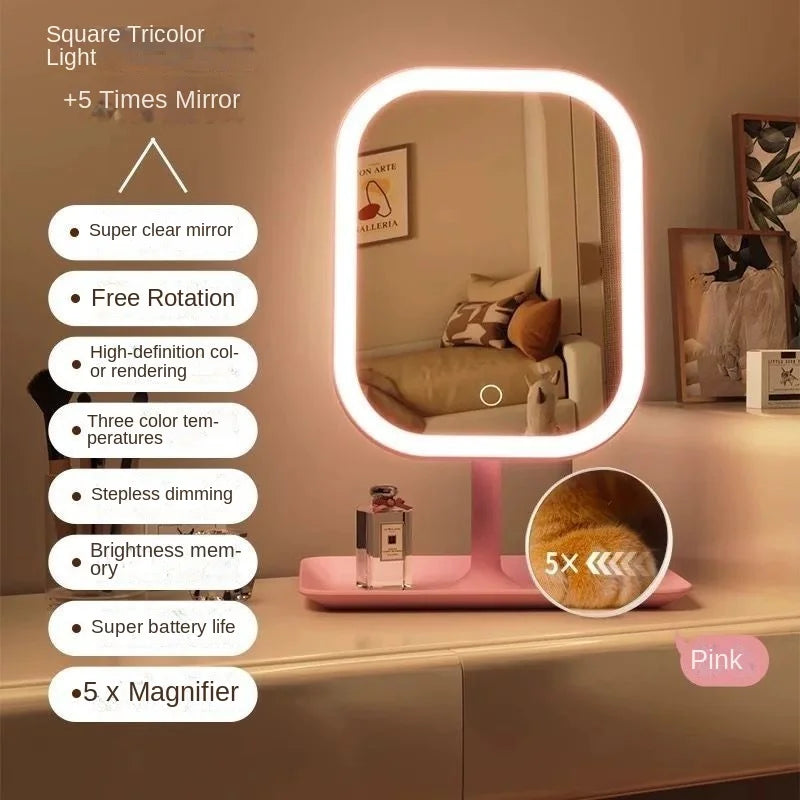 desktop illuminated makeup mirror