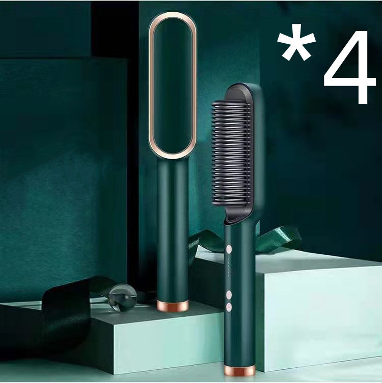 New 2 In 1 Hair Straightener Hot Comb Negative Ion Curling Tong Dual-purpose Hair Brush