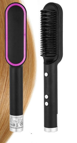 New 2 In 1 Hair Straightener Hot Comb Negative Ion Curling Tong Dual-purpose Hair Brush